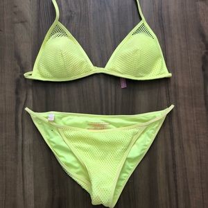 Victoria Secret bathing suit, neon yellow